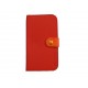 Pochette Etui à rabat pour Samsung I9300 simili-cuir rouge orange  + film protectin écran