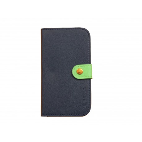 Pochette Etui à rabat pour Samsung I9300 simili-cuir noir vert  + film protectin écran