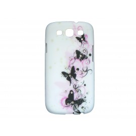 Coque pour Samsung Galaxy S3 / I9300 papillons noirs strass + film protection écran offert