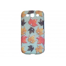 Coque pour Samsung Galaxy S3 / I9300 fleurs feuilles d'automne strass + film protection écran offert