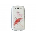 Coque transparente pour Samsung Galaxy S3 / I9300 ombrelle fleurs rouges + film protection écran offert