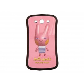 Coque silicone pour Samsung Galaxy S3 / I9300 lapin + film protection écran offert