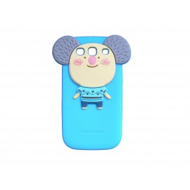 Coque silicone bleue pour Samsung Galaxy S3 / I9300 koala oreille violette + film protection écran offert