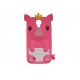 Coque silicone pour Samsung Galaxy S4 / I9500 cochon rose fuschia + film protection écran offert