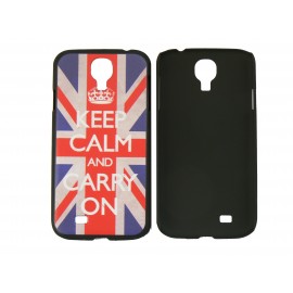 Coque pour Samsung Galaxy S4 / I9500 drapeau UK Angleterre Keep Calm contour noir+ film protection écran offert