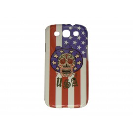 Coque pour Samsung Galaxy S4 / I9500 tête de mort USA/Etats-Unis + film protection écran offert