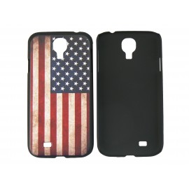 Coque pour Samsung Galaxy S4 / I9500 drapeau USA/Etats-Unis vintage pourtour noir + film protection écran offert