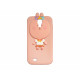 Coque silicone saumon pour Samsung Galaxy S4 / I9500 lapin + film protection écran offert