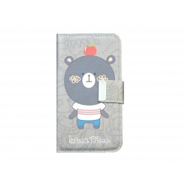 Pochette pour Samsung I9500 Galaxy S4 simili-cuir koala gris+ film protection écran