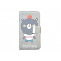 Pochette pour Samsung I9500 Galaxy S4 simili-cuir koala gris+ film protection écran