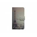 Pochette pour Samsung I9500 Galaxy S4 simili-cuir tour Eiffel + film protection écran