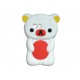 Coque silicone pour Samsung Galaxy Y/S5360 ourson blanc ventre rouge + film protection écran offert