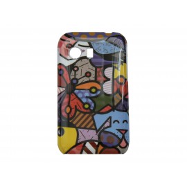 Coque pour Samsung Galaxy Y/S5360 papillon chien multicolore + film protection écran offert