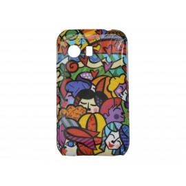 Coque pour Samsung Galaxy Y/S5360 personnages multicolores + film protection écran offert