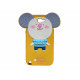 Coque silicone jaune pour Samsung Galaxy Note 2/N7100 koala oreilles grises + film protection écran offert