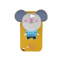 Coque silicone jaune pour Samsung Galaxy Note 2/N7100 koala oreilles grises + film protection écran offert