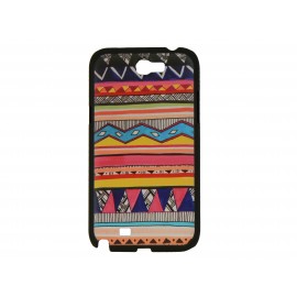 Coque pour Samsung Galaxy Note 2/N7100 "Maya" version 8 contour noir + film protection écran offert