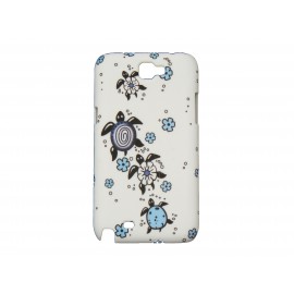 Coque silicone pour Samsung Galaxy Note 2/N7100 tortues bleues + film protection écran offert