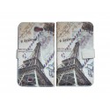 Pochette pour Samsung Galaxy Note 2 / N7100 simili-cuir tour Eiffel + film protectin écran