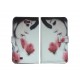 Pochette pour Samsung Galaxy Note 2 / N7100 simili-cuir Dame fleurs roses+ film protectin écran