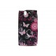 Coque silicone pour Sony Xperia Z papillons roses + film protection écran