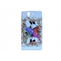 Coque silicone pour Sony Xperia Z papillon multicolore+ film protection écran