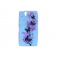 Coque silicone pour Sony Xperia Z fleurs roses papillons noirs + film protection écran