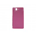 Coque silicone pour Sony Xperia Z transparente rose + film protection écran