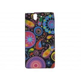 Coque silicone pour Sony Xperia Z cachemire multicolore + film protection écran