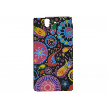 Coque silicone pour Sony Xperia Z cachemire multicolore + film protection écran