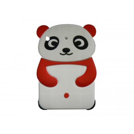 Coque silicone pour Ipad Mini panda oreilles rouges + film protection écran offert