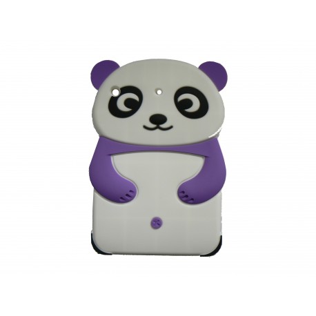 Coque silicone pour Ipad Mini panda oreilles violettes + film protection écran offert