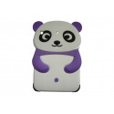 Coque silicone pour Ipad Mini panda oreilles violettes + film protection écran offert