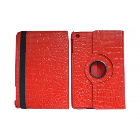 Pochette Ipad Mini simili-cuir serpent rouge + film protection écran offert