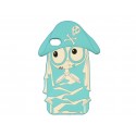 Coque silicone pour Iphone 4 pirate bleu ciel + film protection écran offert