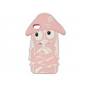 Coque silicone pour Iphone 4 pirate rose clair + film protection écran offert