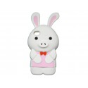 Coque silicone pour Iphone 4 lapin blanc + film protection écran offert