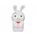 Coque silicone pour Iphone 4 lapin blanc + film protection écran offert