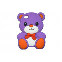 Coque silicone pour Iphone 4 ourson violet oreilles rouges + film protection écran offert