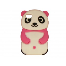 Coque silicone pour Ipod Touch 4 panda rose + film protection écran