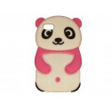 Coque silicone pour Ipod Touch 4 panda rose + film protection écran