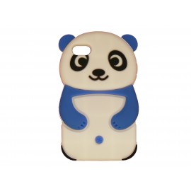 Coque silicone pour Ipod Touch 4 panda bleu + film protection écran