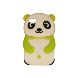 Coque silicone pour Ipod Touch 4 panda vert + film protection écran