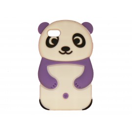 Coque silicone pour Ipod Touch 4 panda violet + film protection écran