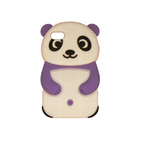 Coque silicone pour Ipod Touch 4 panda violet + film protection écran