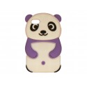 Coque silicone pour Ipod Touch 4 panda violet + film protection écran