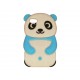 Coque silicone pour Ipod Touch 4 panda bleu turquoise + film protection écran