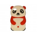 Coque silicone pour Ipod Touch 4 panda rouge+ film protection écran