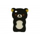 Coque silicone pour Ipod Touch 4 ourson noir oreilles jaunes+ film protection écran