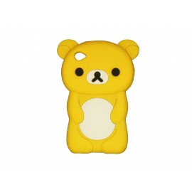 Coque silicone pour Ipod Touch 4 ourson jaune oreilles jaunes+ film protection écran